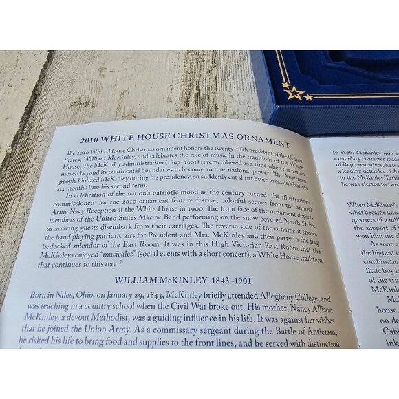 White House William McKinley army Navy reception band 2010 ornament gold medal n - Picture 8 of 8